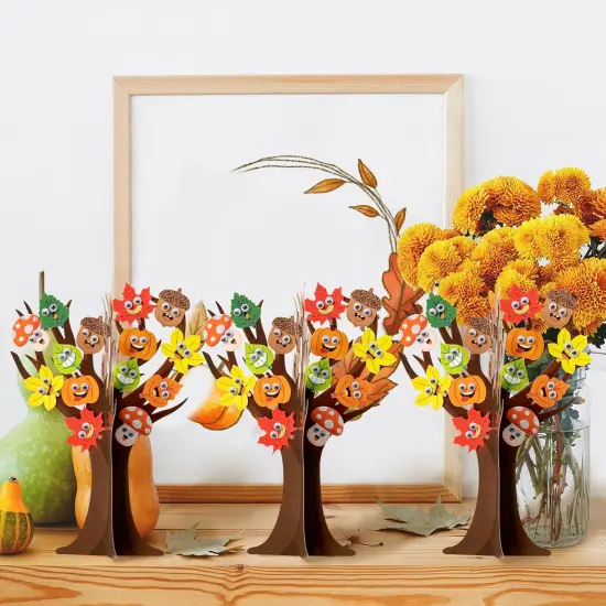 16Pcs Autumn Cartoon Maple Leaves-Fall Leaves Tree Craft Kits {3}