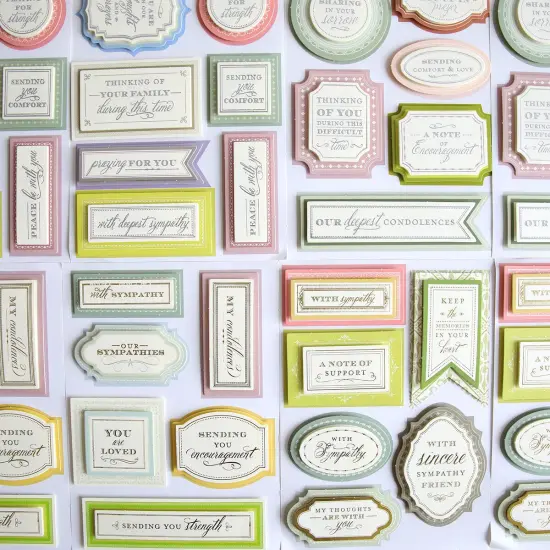 Sympathy Sentiment Stickers {4}