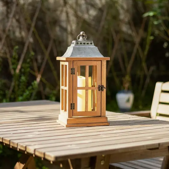 (Set of 2) - 15in IP65 Waterproof Vintage Style Candle Lantern, Decorative Lanterns {3}