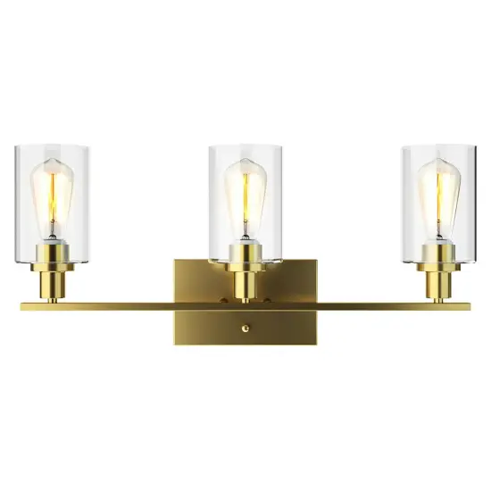 Costway 3-Light/4-Light Wall Sconce Modern Bathroom Vanity Light Fixtures with Clear Glass Shade {3}