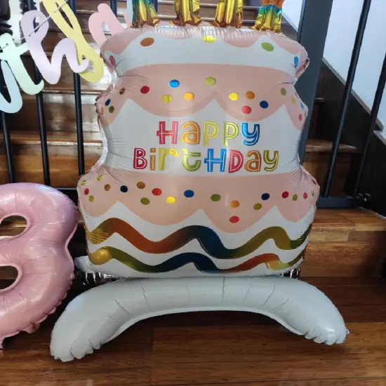 2PCS Happy Birthday Cake Foil Balloons {3}