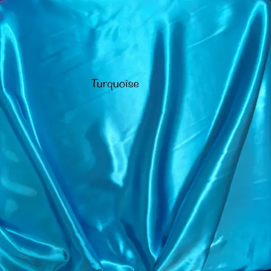 1 Yard turquoise bridal satin fabric for wedding dresses, tablecloths curtains backdrops 58/60 inch width {1}