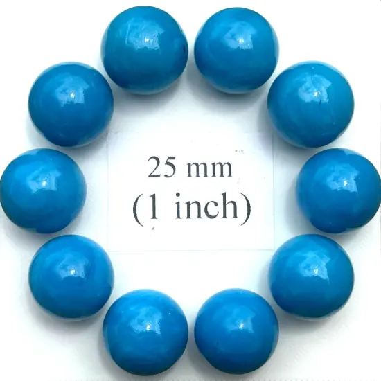 YOU CHOOSE COLOR Glass Marbles 25mm (1 inch) SHOOTER Taw Lot Turquoise {1}