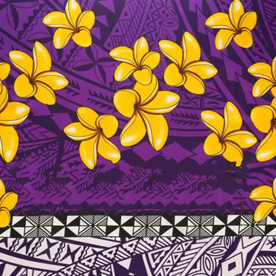 Talofa Samoa Plumeria Polyester Sarong 72" L x 45" W Purple {2}