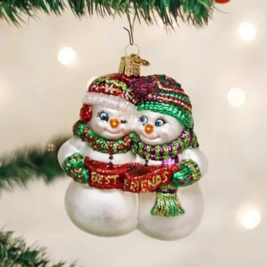 Old World Christmas 4.5 Inch Best Friends Christmas Tree Ornament , Ornament Snowmen Multicolored {3}