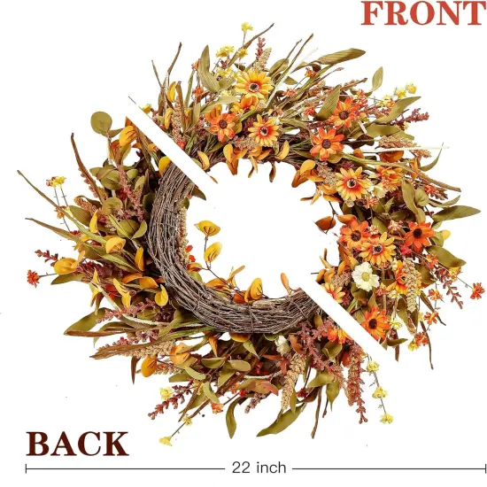 22&rsquo;&rsquo; Artificial Fall Wreath {5}