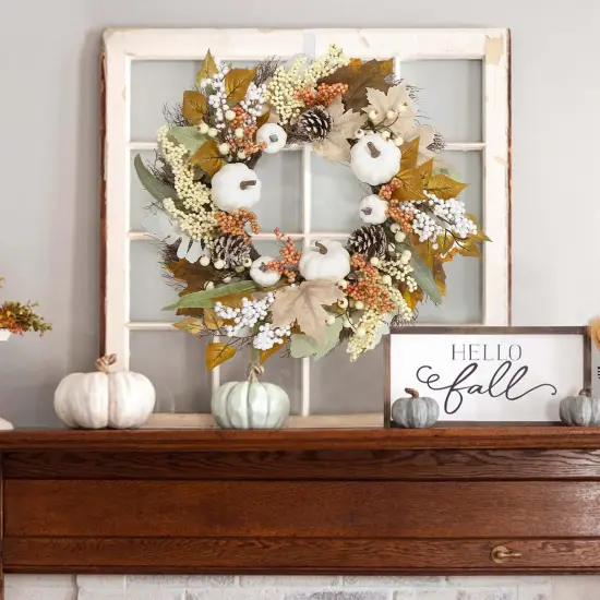 Fall Wreath for Home - 18 Inch {3}