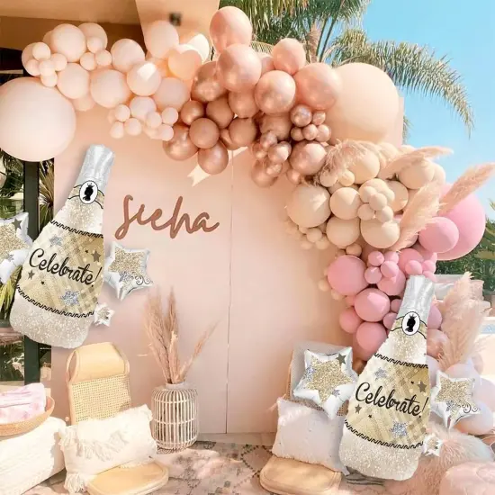 2Pcs Celebrate Champagne Balloons - Champagne {4}