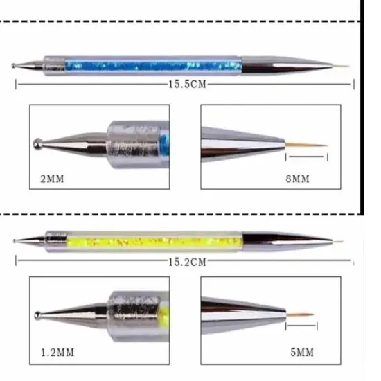 Art Brushes 5 Pcs Double Ended Fine Nail Liner Brush Dotting Pen {4}