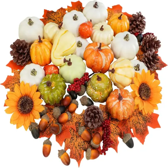 60 Pcs Assorted Fall Harvest Table Decoration {1}