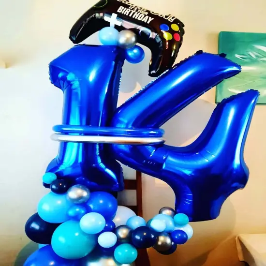 40 Inch Navy Blue 14 Number Balloons -Navy Blue 14 {5}