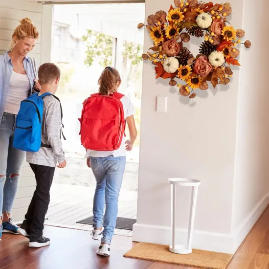 Artificial Fall Autumn Wreath 22 in - Sunflower Peony {3}