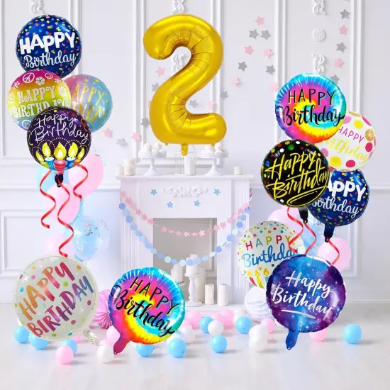 50 Pcs Birthday Party Foil Balloons 2nd Birthday {2}