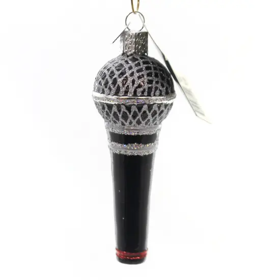 Old World Christmas 4.0 Inch Microphone Christmas Tree Ornament , Speeches Music Perform Black {2}