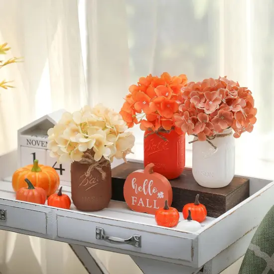 Fall Mason Jar Centerpiece for Table {4}