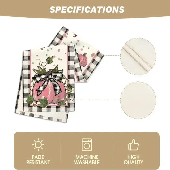 Pink Pumpkin Bowknot Buffalo Plaid 210 GSM {5}