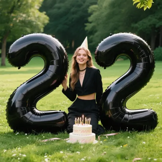 Black Number 2 Huge Mylar Balloon {3}