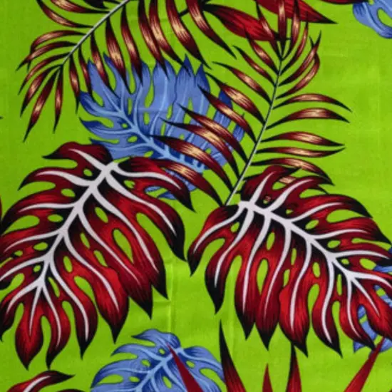 1 Yard Monstera & Split Leaves Rayon Poplin Fabric 44/45" Wide Navy {5}