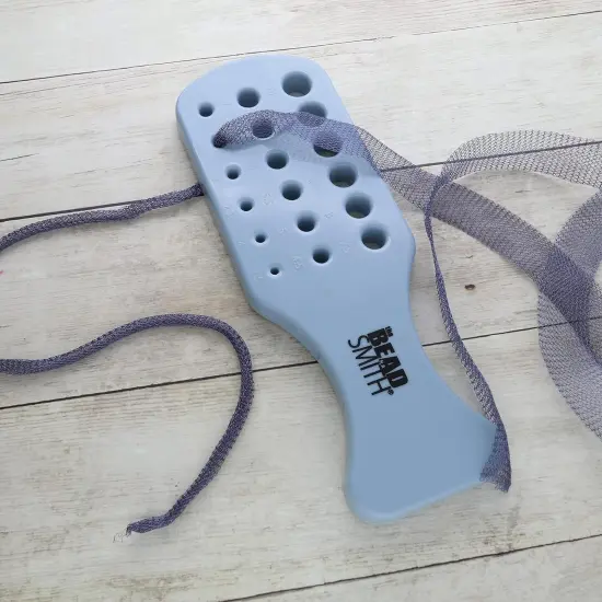 The Beadsmith Wire Chain Drawplate, Durable Plastic with handle, 2 Paddles, 33 holes - Diameter Range 1.5 &ndash; 14.5mm &ndash; Smooth, Shape and Condense Knitted, Crocheted, Woven or Braided Wire {5}