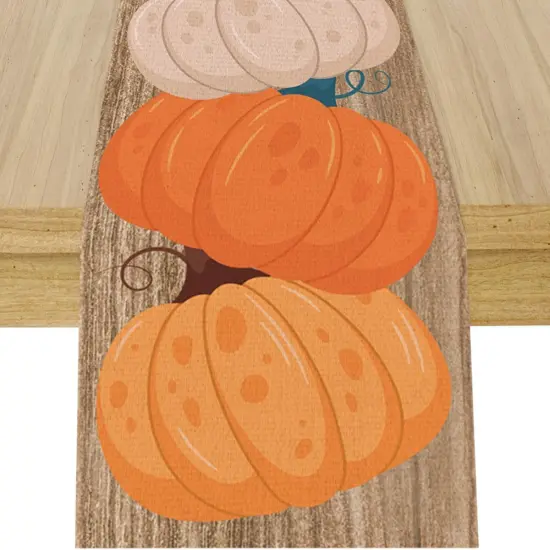 Fall Boho Polka Dots Pumpkin Table Runner {1}