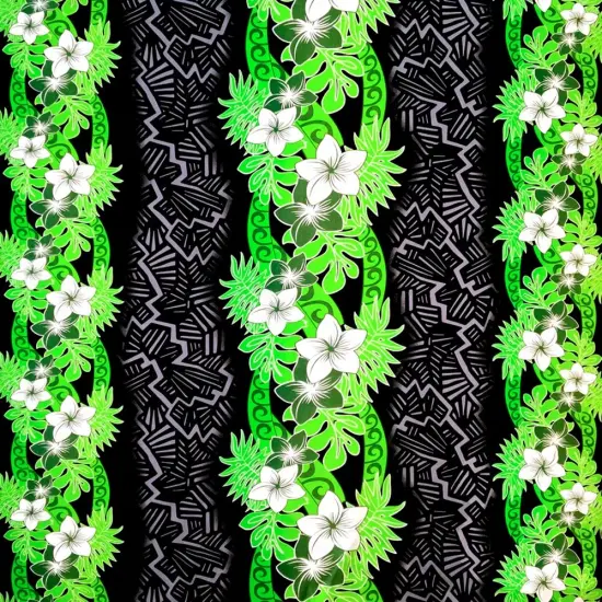 1 Yard Triple Tropical Border Rayon Fabric 45 inches Width Blue {3}