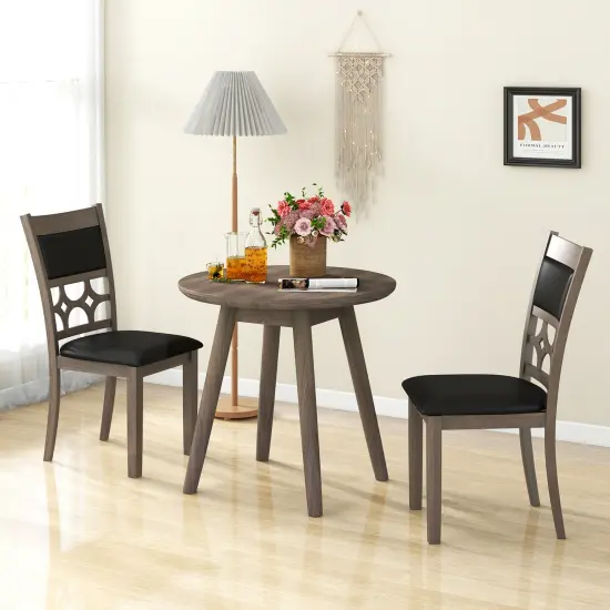 Costway Upholstered Dining Chair Set of 2/4 Armless Chair with Padded Backrest & Seat {9}