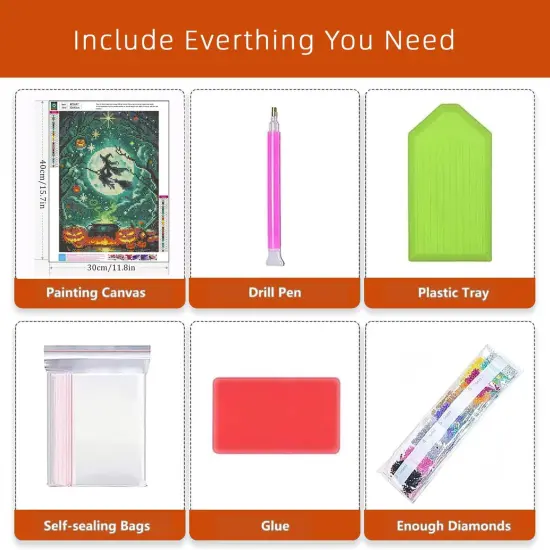 Halloween Witch Diamond Painting Kits for Adults,12x16 inch {4}