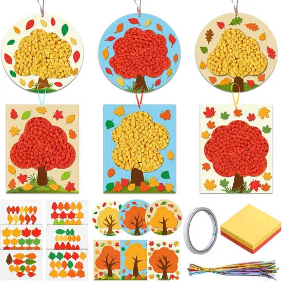 24 Sets Fall Craft for Kids Autumn Tree Craft Kit Fall Classroom Decor {1}