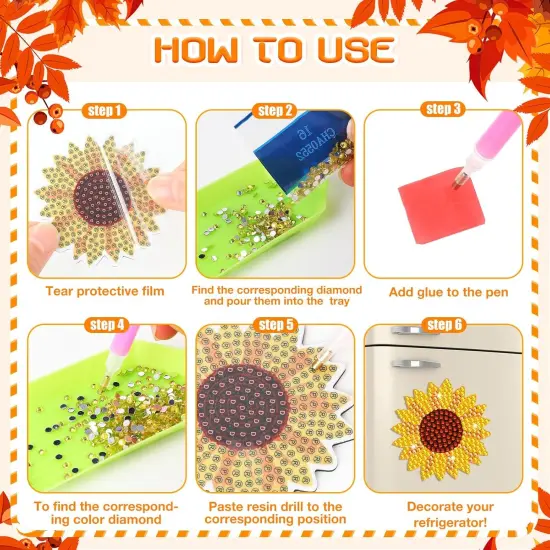 16 Pcs Diamond Painting Autumn Thanksgiving Art Kits for Adults {4}