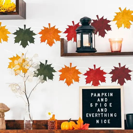 50Pcs Fall Maple Leaves Cutouts 5 Solid Colors Cardboard-Red, Green, Yellow, Brown, Orange {3}