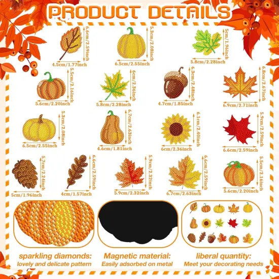 16 Pcs Diamond Painting Autumn Thanksgiving Art Kits for Adults {3}