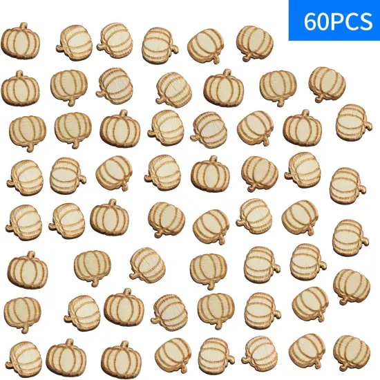 60 Pieces Mini Wood Stud Earring Blanks (Pumpkin) {2}