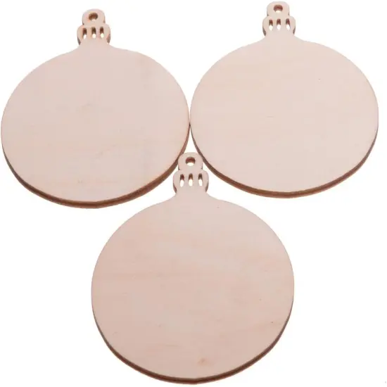 (10PCs Round Style) -Christmas Wooden Crafts Hanging Ornaments Christmas Tree Decoration {4}
