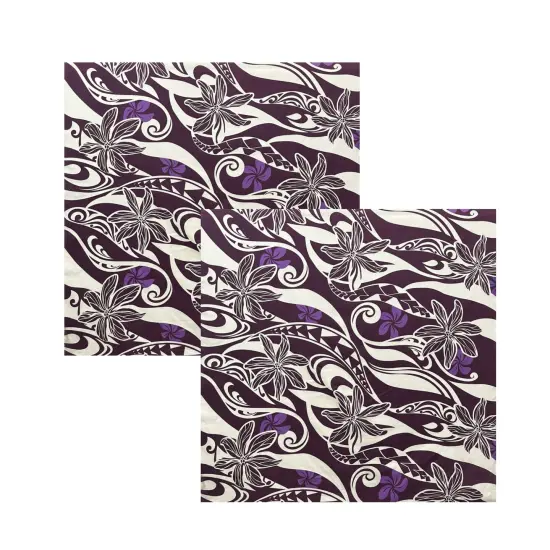 1 Yard Hawaiian Gardenia Waves Traditional Tattoo Poly Cotton Fabric Print 45 Inch Width {6}