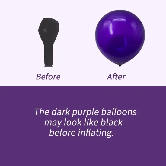 100pcs Purple Balloons - 12inch Metallic Chrome & Lavender Lilac Balloons (with 66ft Ribbons) {3}