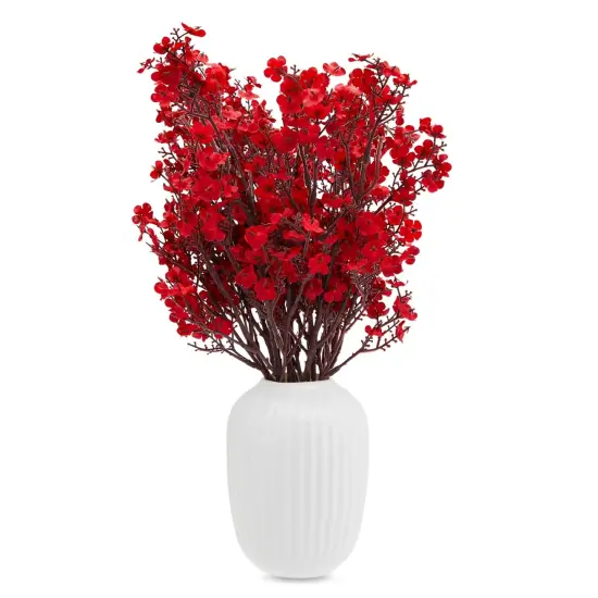 6 Pack Silk Artificial Baby's Breath Flowers with Stem, Babies Breath Faux Flower Bouquet, Fake Floral Arrangement for Table Centerpiece Decorations (20 in, Red) {1}