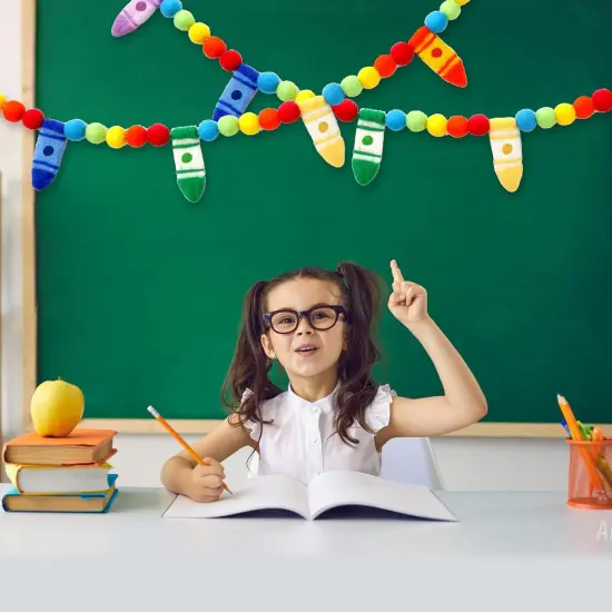 Pre-Strung Crayon Felt Banner Flags {4}