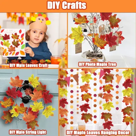 Fall Artificial Maple Leaves for Thanksgiving Decorations {4}