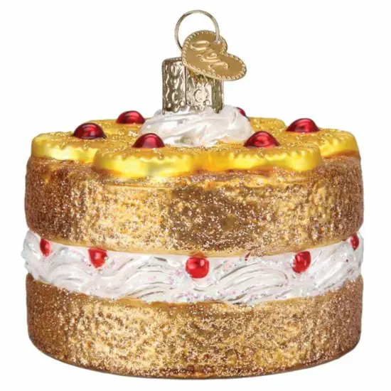 Old World Christmas 2.5 Inch Pineapple Upside Down Cake Tree Ornament , Food Dessert Cherries Beige {1}