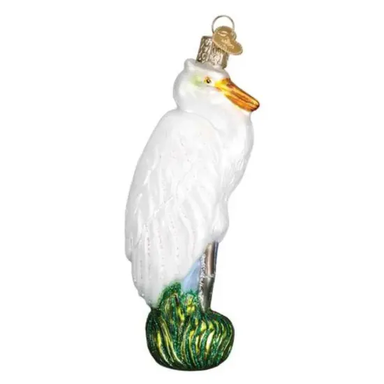 Old World Christmas 5.0 Inch Great Egret Christmas Tree Ornament , Ornament American Bird White {2}