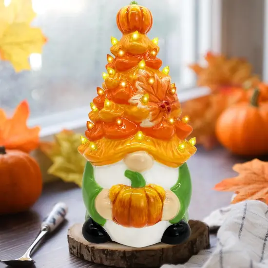 Green Gnome Pumpkin Table Decor {5}
