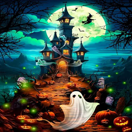 Halloween Diamond Painting Kits, Ghost Diamond Art Kits {1}