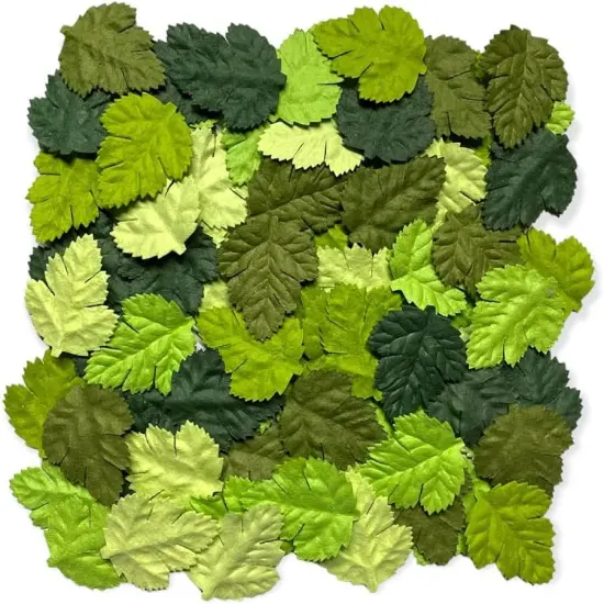 100 pcs Mulberry Paper Fern Leaves 35x30mm(Green Tone) {1}