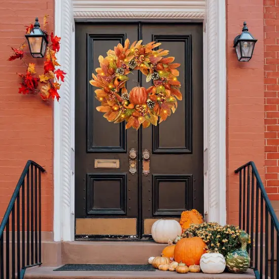 22&rsquo;&rsquo; Artificial Autumn Fall Wreath {3}