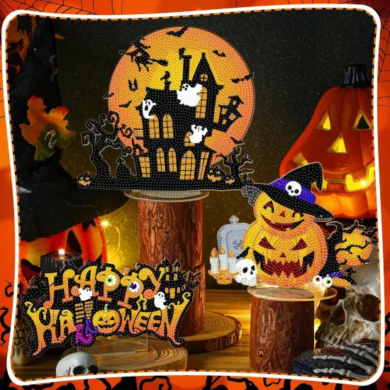 3 Pcs Halloween Diamond Art Tabletop Decorations {3}