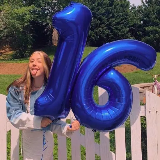 40 Inch Big Night Blue 9 Balloon Number - Night Blue {3}