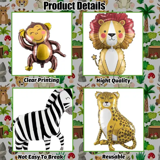Jungle Safari Animals Balloons, Jungle Safari Theme Birthday Party Decorations {2}