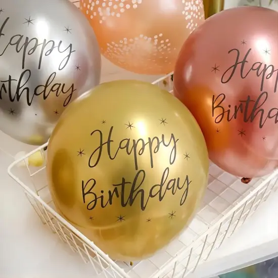 Colorful Metallic Happy Birthday Balloons {5}