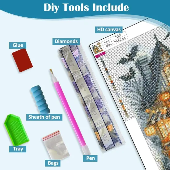 13.8x13.8 Inch - 5D Halloween Diamond Painting Kits for Adults Beginners {5}