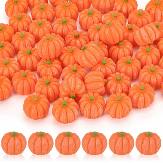 50 Pcs Fake Mini Pumpkins Ornaments {1}